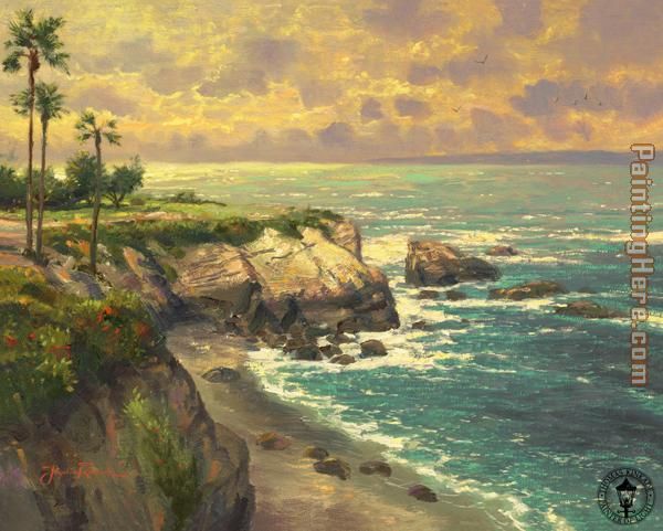 La Jolla Cove painting - Thomas Kinkade La Jolla Cove art painting
